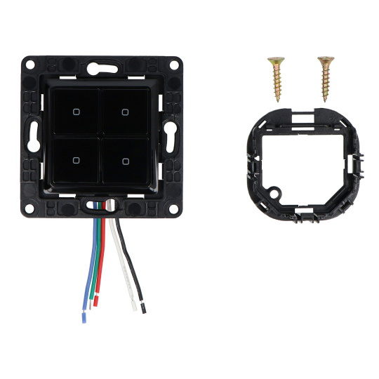 Shelly Wall Switch 4 - розумний настінний вимикач - 4 кнопки - чорний