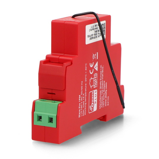 Shelly Qubino Wave Pro 1PM - 1-канальне реле для DIN-рейки з вимірювачем потужності