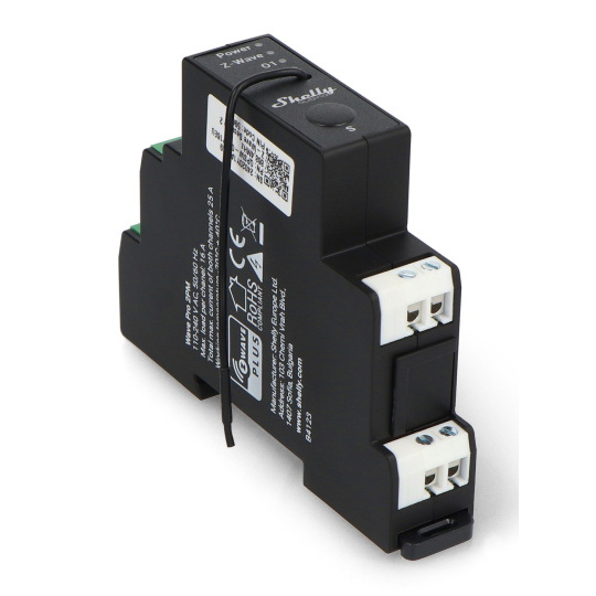 Shelly Qubino Wave Pro 2PM - 2-канальне реле для DIN-рейки з вимірювачем потужності