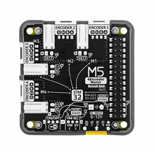 Модуль 4EncoderMotor - 4-канальний драйвер двигуна - STM32 + BL5617 - для модулів розробки M5Core - M5Stack M138