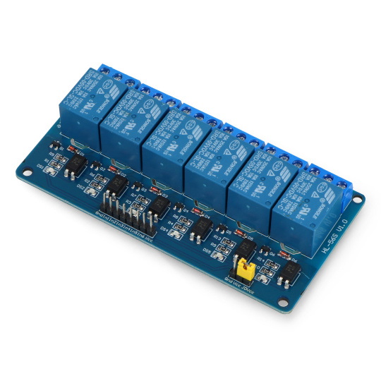 6-канальний релейний модуль з оптоізоляцією - контакти 10A/250VAC - котушка 5V