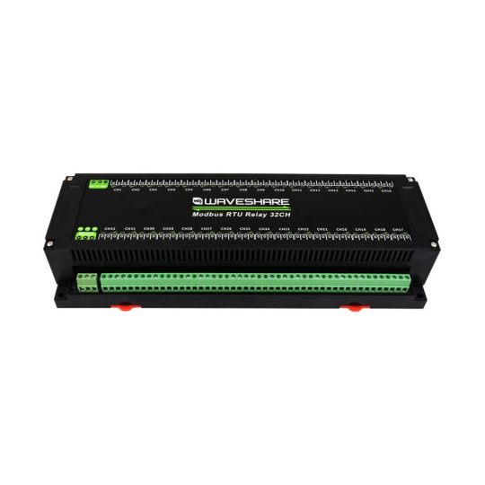 Релейный модуль на 32 канала с оптоизоляцией - контакты 10A/250VAC/30VDC - катушка 7V-36V - Modbus RS485 - Waveshare 25140