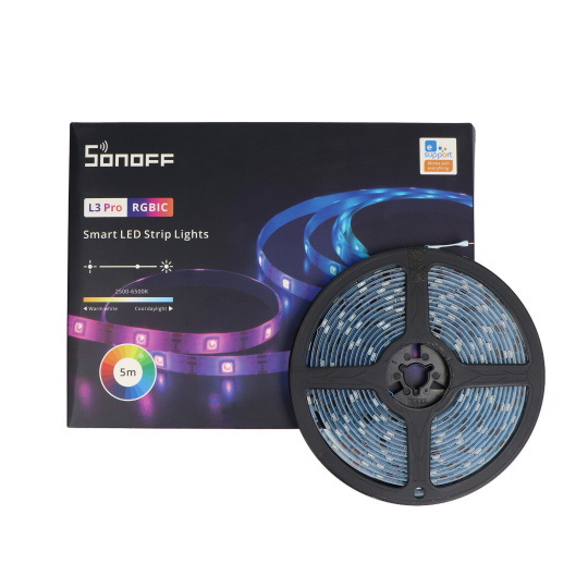 Sonoff L3 Pro - розумна RGBIC світлодіодна стрічка - IP54 30LED/м, 10W, 5V - WiFi - 5m