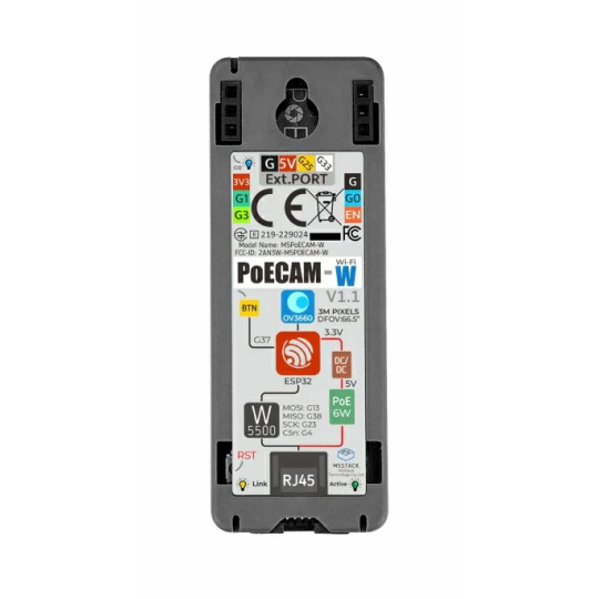 M5PoECAM-W V1.1 - Модуль камери OV3660 PoE - Wi-Fi - M5Stack U121-B-V11