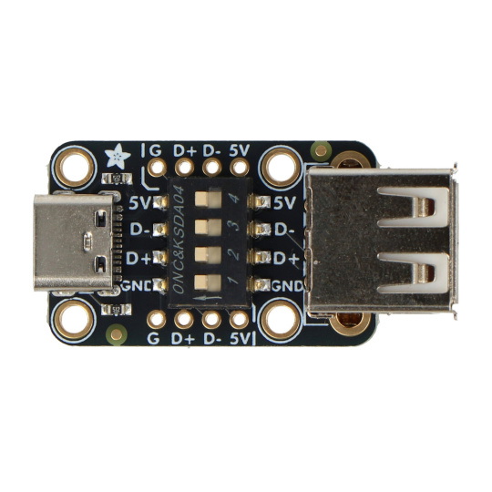 Перехідник USB Type-A на USB Type-C з DIP-перемикачем - Adafruit 5972