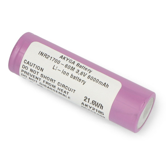 Літій-іонний акумулятор Akyga 21700 - 6000 мАг