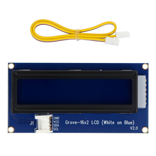 Grove - LCD дисплей 2x16 I2C біло-синій з підсвічуванням
