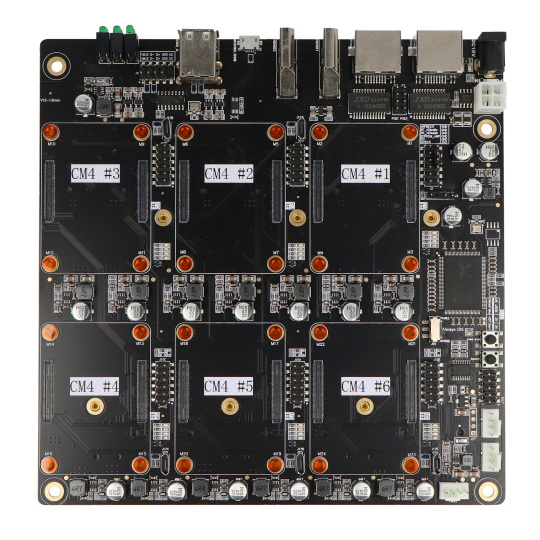 Кластерна плата DeskPi Super6C Raspberry Pi CM4 - материнська плата Mini-ITX для 6 модулів Raspberry Pi CM4 - Seeedstudio 11411010