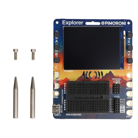 PiMoroni Explorer - плата розширення з RP2350B та 2,8-дюймовим РК-дисплеєм - PiMoroni PIM720