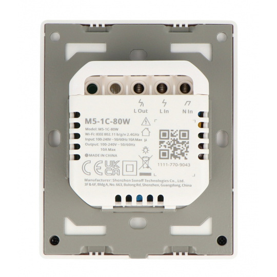 Sonoff M5-1C-80W - Розумний настінний вимикач Wi-Fi/Matter - 1-канальний - білий