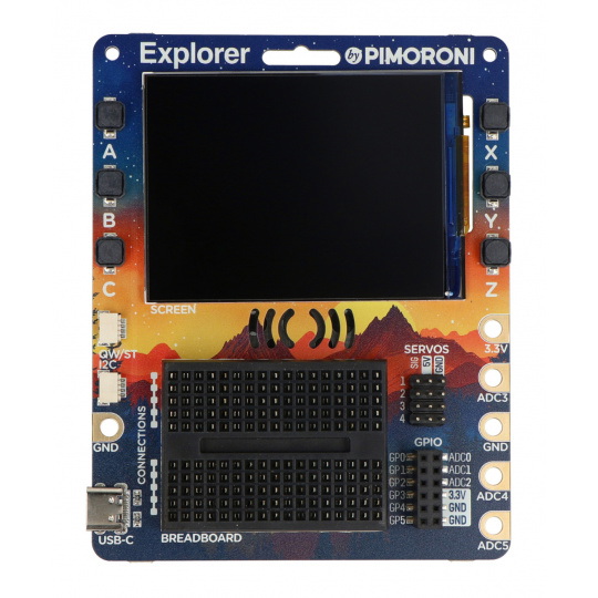 PiMoroni Explorer - плата розробки з модулем RP2350B та 2,8-дюймовим РК-дисплеєм + аксесуари - PiMoroni PIM744