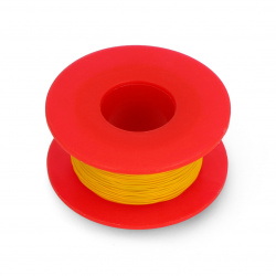 Przewód montażowy Kynar z miedzi srebrzonej - 0,25mm/AWG 30 - żółty - 50m