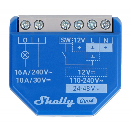 Shelly 1 Gen4 - реле WiFi/Bluetooth/ZigBee/Matter 16A - додаток для Android/iOS