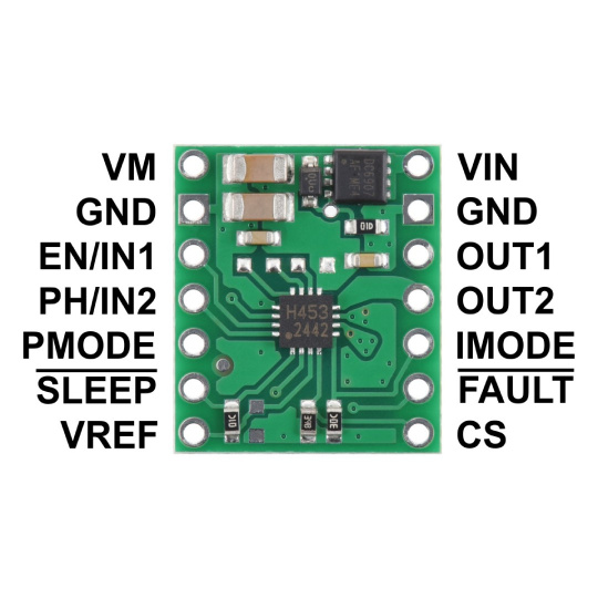 TB67H453FTG QFN - одноканальний контролер двигуна з щітками 44 В/1,1 А - Pololu 4972