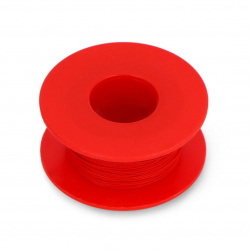 Przewód montażowy KYNAR z miedzi srebrzonej - 0,25 mm/AWG 30 - czerwony - 50m