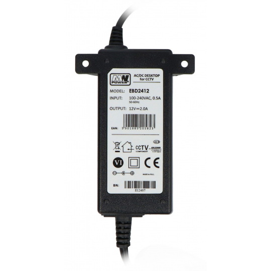 Імпульсний блок живлення MW Power EBD2412 12V/2A - штекер постійного струму 5.5/2.1 мм