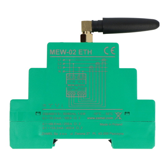 Zamel Supla MEW-02 ETH - 3F+N WiFi/Ethernet монітор споживання електроенергії