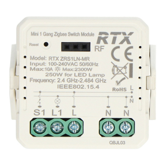 Tuya - одноканальне міні-реле 10A - ZigBee - додаток для Android/iOS - RTX ZRS1LN-MR