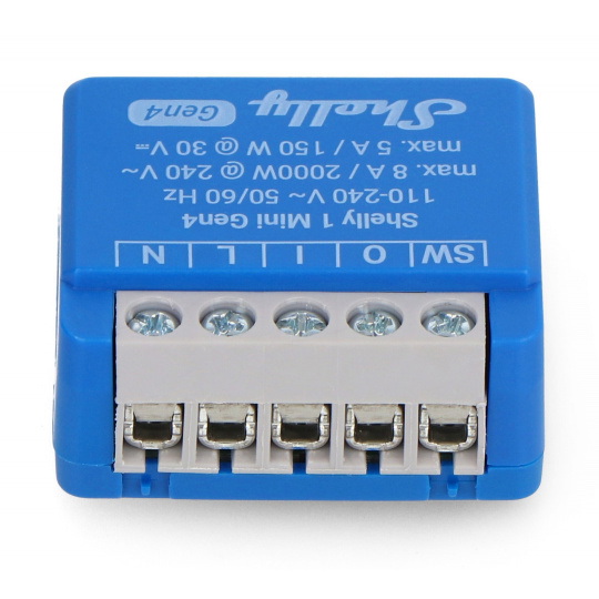 Shelly 1 Mini Gen4 - 240V/8A WiFi/Bluetooth/ZigBee/Matter relay - додаток для Android/iOS