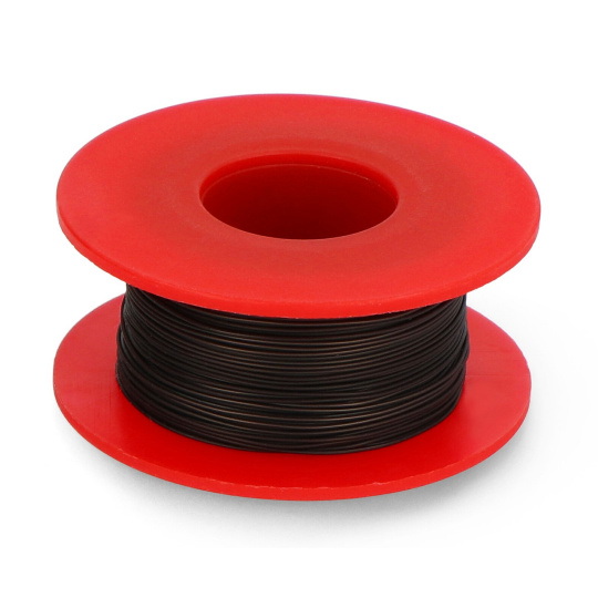 Мідний посріблений дріт Kynar - 0,25 мм/AWG 30 - чорний - 50 м