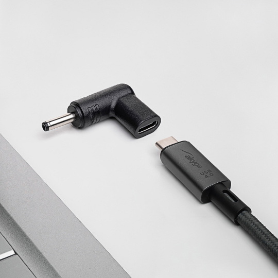 Адаптер USB Type-C на DC 3,5/1,35 мм — универсальный блок питания — Akyga AK-ND-C05