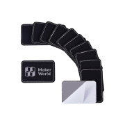 Naszywka termoprzylepna z eko-skóry 76x50mm - Black to Silver - Bambu Lab - 10szt.