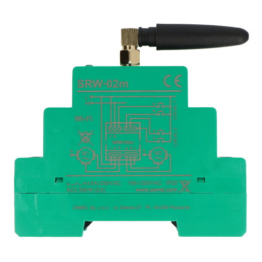 Zamel Supla SRW-02M - двоканальний модульний контролер ролет 230V WiFi - Android/iOS додаток