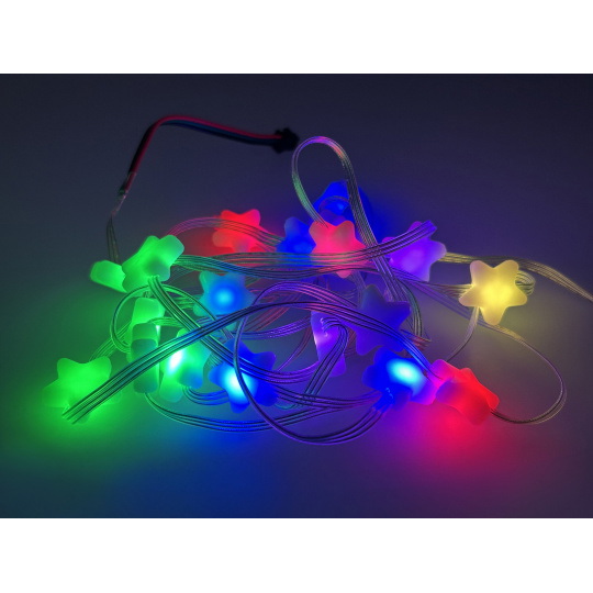 NeoPixel Star Shape Pixel Strand - 20x 5050 RGB світлодіодна стрічка у формі зірок - цифрова, адресна - 5V - Adafruit 5982