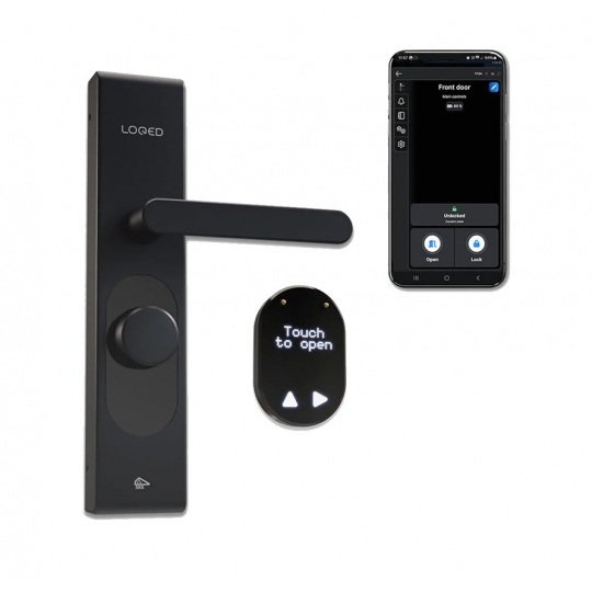 Умный замок Shelly LOQED - Wi-Fi/Bluetooth, приложение для Android/iOS, черный.