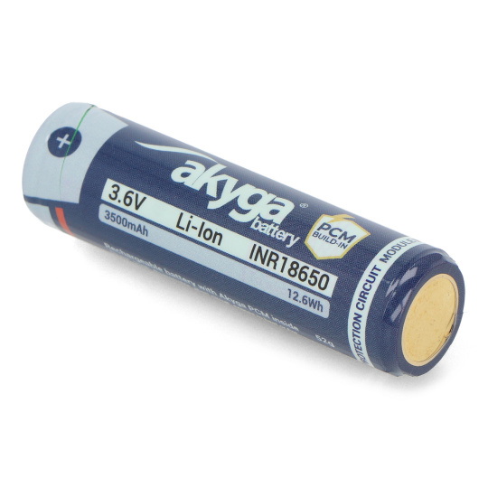 18650 Літій-іонний акумулятор Akyga INR18650-35M-PCM 3.6V/3500mAh із захистом