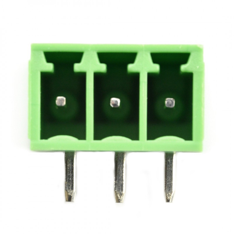 Listwa montażowa męska, 3-pinowa, raster 3,5mm, kątowa, zabudowana