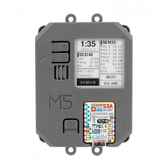 Air Quality Kit v1.1 - набір для вимірювання якості повітря - M5StampS3A + SEN55 + модуль розробки SCD40 - M5Stack K131-V11