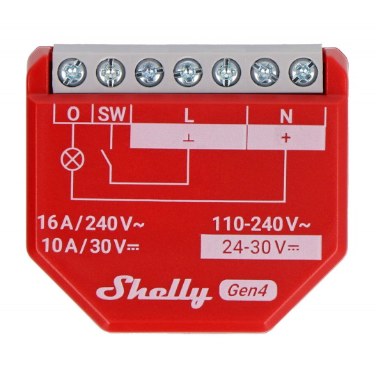 Комплект Shelly 1PM Gen4 - реле WiFi/Bluetooth/ZigBee/Matter 16A - вимірювання енергії - 4 шт.