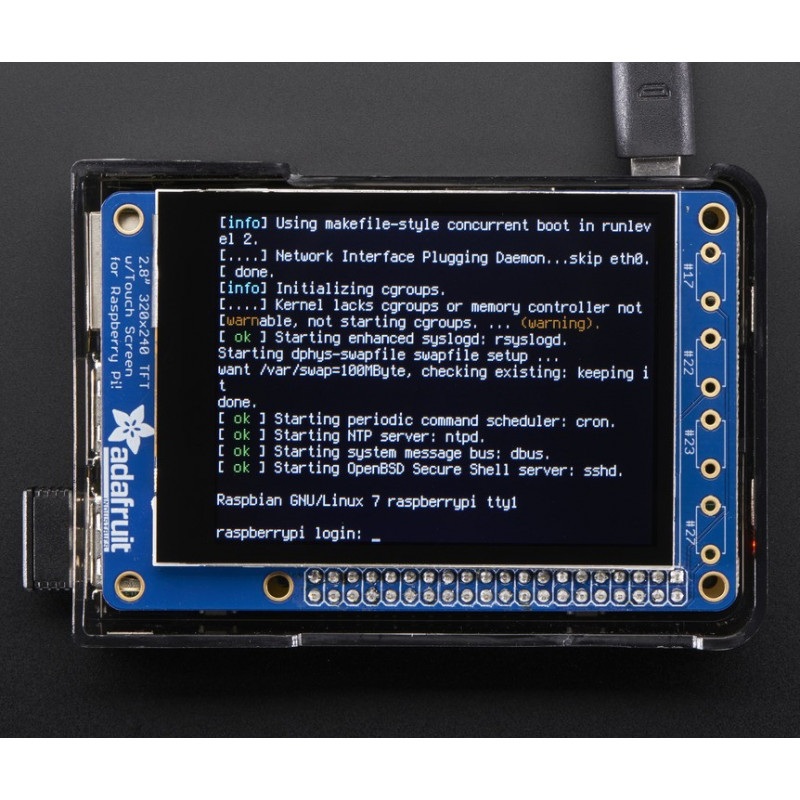 PiTFT Plus MiniKit - wyświetlacz dotykowy pojemnościowy 2.8" 320x240 dla Raspberry Pi A+/B+/2