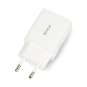 Zasilacz Baseus Compact Quick Charger USB-A/USB-C - 5V/3A 20W - biały