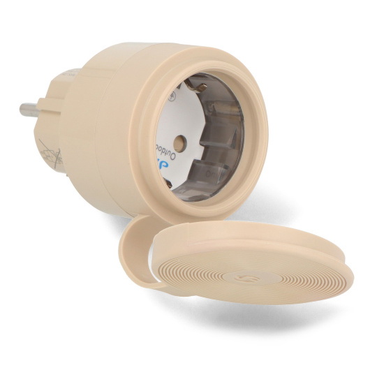 Shelly Outdoor Plug S Gen3 - Розумна вулична розетка WiFi/Bluetooth/Matter з лічильником енергії - Мокка