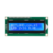 Wyświetlacz LCD 2x16 znaków niebieski ze złączami - justPi