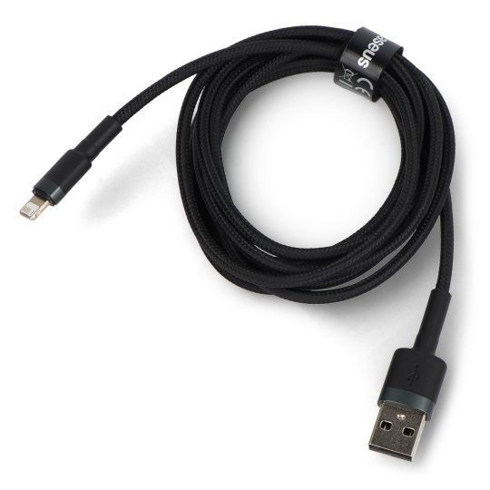 Кабель Baseus Cafule USB A - Lightning, сіро-чорний, 2 м