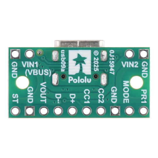 Разъем питания USB Type-C с мультиплексором TPS2116 - usb09a - Pololu 3728