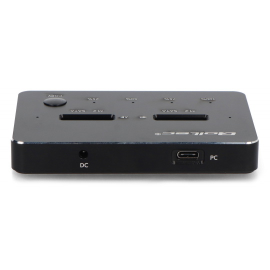 Док-станция для двух SSD-накопителей M.2 SATA NGFF — USB Type-C — Qoltec 50310