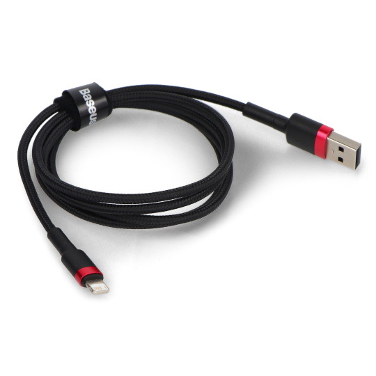Кабель Baseus Cafule USB A - Lightning, черно-красный, 1 м