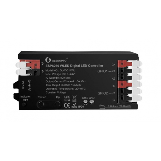 Контроллер для адресуемых RGB WiFi светодиодных лент и светодиодных лент - ESP8266 - WLED - GL-C-014WL