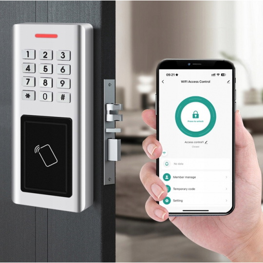 Tuya - кодовий замок зі зчитувачем RFID MiFare 13.56MHz та PIN-клавіатурою - WiFi - RTX WDA1
