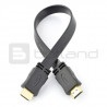 Przewód HDMI - płaski, czarny dł. 33 cm - zdjęcie 1