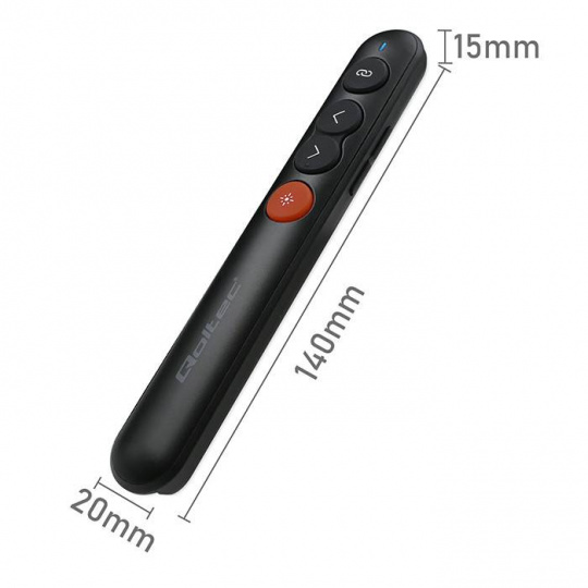 Лазерна указка-презентер 4-в-1 - USB 3.0 - 2.4 ГГц - 30 м - Qoltec 50631