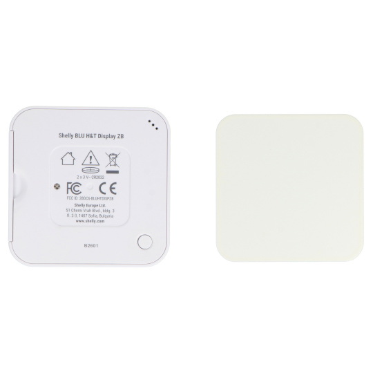 Датчик температуры и влажности Shelly BLU H&T Display ZB с Bluetooth/ZigBee и дисплеем — белый.