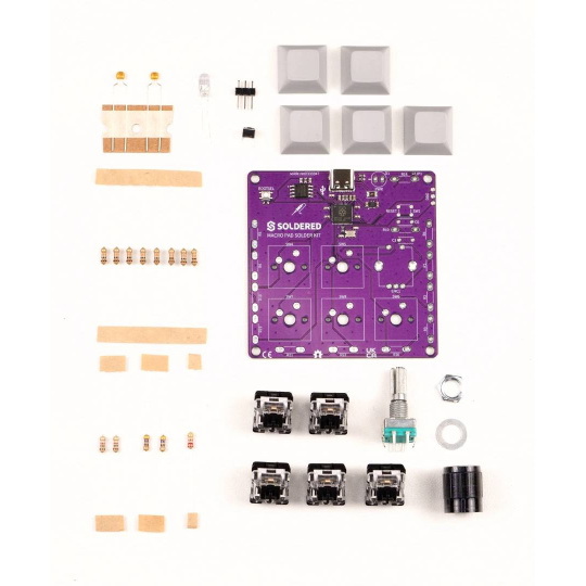 Набор для пайки контактных площадок Macro Pad Solder Kit - учебный комплект для обучения пайке - RP2040 - Пайка 333347
