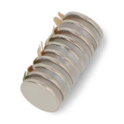 Magnes neodymowy okrągły z warstwą klejącą S 10x1mm - 10szt.