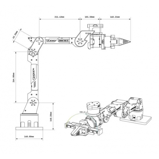 reBot Arm B601-DM - роботизированная рука с захватом 6+1 степеней свободы - Seeedstudio 100065783