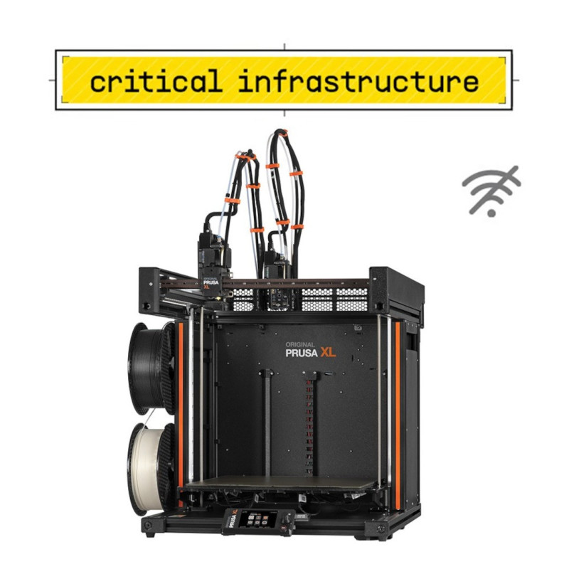 Drukarka 3D - Original Prusa XL - 2 głowice - zmontowana - Critical Infrastructure Edition - z szyfrowanym pendrive 30 GB